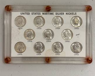 Collection of United States Wartime Silver Nickels