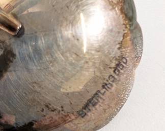 Closeup of the vintage set of sterling silver Japanese theme demitasse spoons