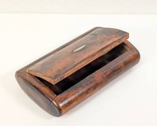 Antique carved wooden snuff or tobacco box
