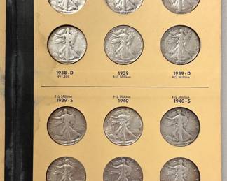 Interior of Library of Coins Liberty Walking Half Dollars 1937-1947