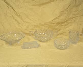 Elegant glassware from the depression era, Fostoria Glass Company "American" pattern items