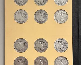 Interior of Library of Coins Liberty Walking Half Dollars 1916-1937