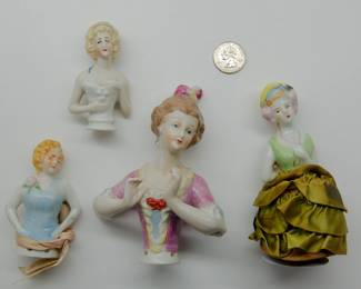 Antique porcelain half dolls