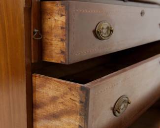 Closeup of the Georgian style secretary bookcase