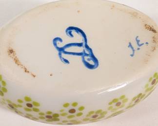 Closeup of the Limoges porcelain lidded box