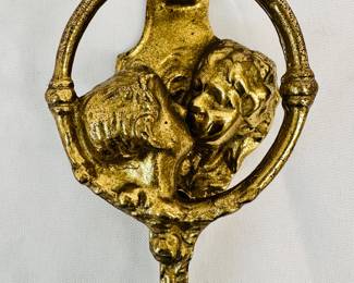 Vintage Victorian Style Brass Ritter & Son Kissing Couple Door Knocker