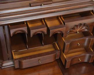 Closeup of the Kittinger Historic Newport HN-14 Mahogany Secretary Desk