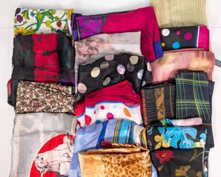 Lovely assortment of silk scarves available at this sale!