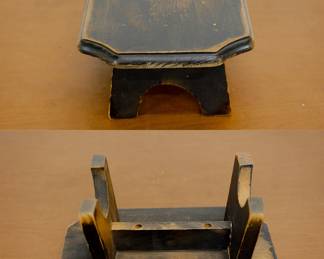 More views of the wooden footstool