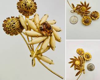 A vintage floral spray brooch