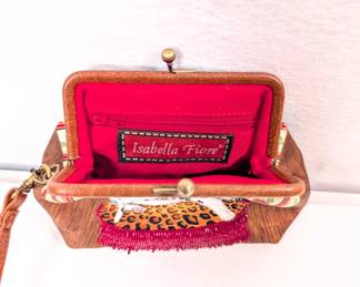 Another view of the vintage Isabella Fiore Dalmatian Puppy Hand Beaded Purse