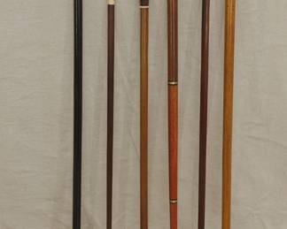 Brass Umbrella Stand w/Six Walking Sticks