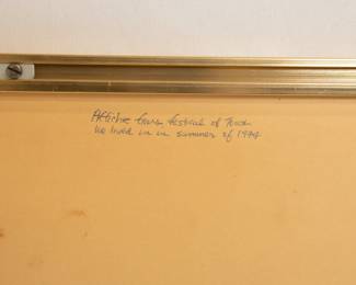 Reverse of framed poster for the Dixiéme Biennale International d'Art 1974