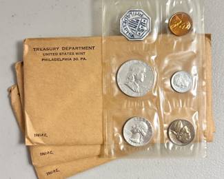 Multiple 1961 Philadelphia Mint Proof Sets - 90% silver coins
