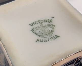 Closeup of the Victoria Austria porcelain cup and saucer
