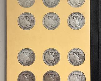 Interior of Library of Coins Liberty Walking Half Dollars 1916-1937