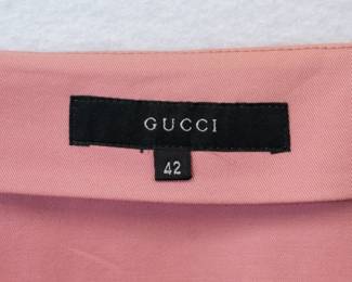 Closeup of the Gucci blush pink cotton twill skirt size 42