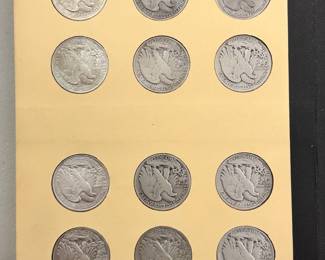 Interior of Library of Coins Liberty Walking Half Dollars 1916-1937