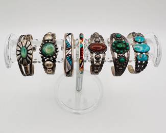 We have a nice selection of absolutely gorgeous Native American sterling silver cuffs and rings that showcase the craftsmanship of these artisans.