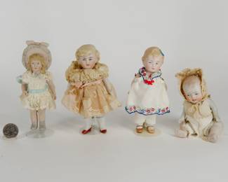 Antique small bisque porcelain dolls
