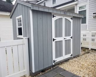 Great shed - easy removal! Shed is 6 ft. x 10 ft. x 9 ft. tall