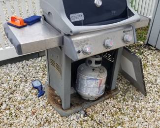 Weber grill for parts; gravel sold by the 5-gallon bucket