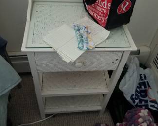 1-drawer wicker nightstand