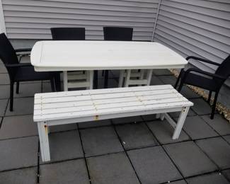 Picnic set; 7 black patio chairs available