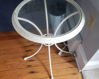 Glass top accent table