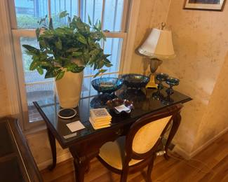 Parsons Desk and Carnival Glass