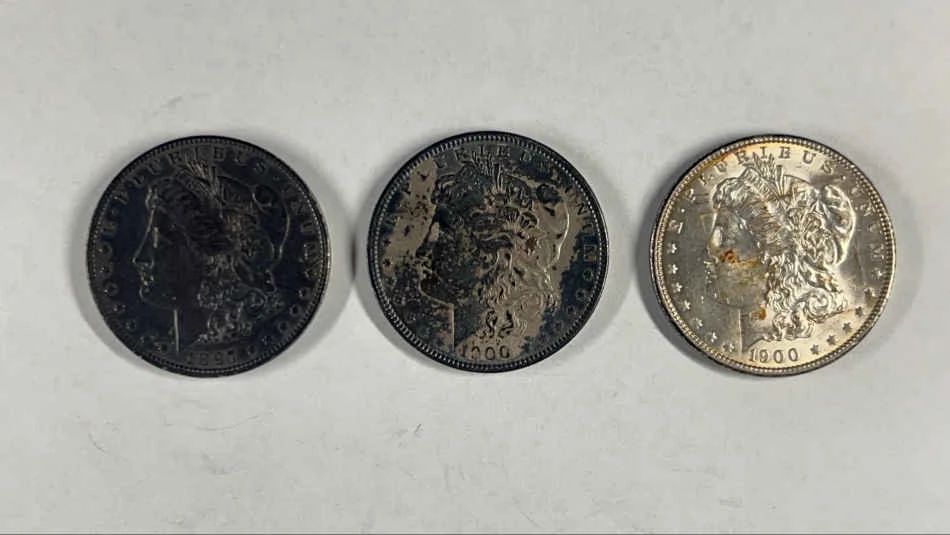 1897 1  1900 2 Morgan Silver Dollars  3 Total