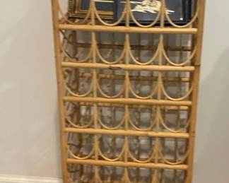 Bamboo Inspired Wine Rack And Art