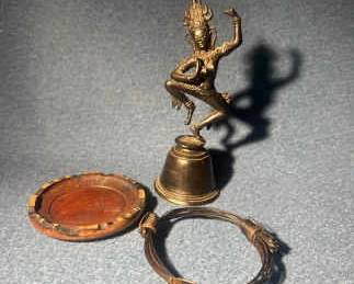 Antique Brass Buddhist Table Bell