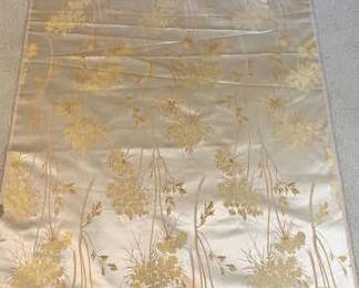 Yards Of Asian Patterned Satin On Bolt fabric Scraps