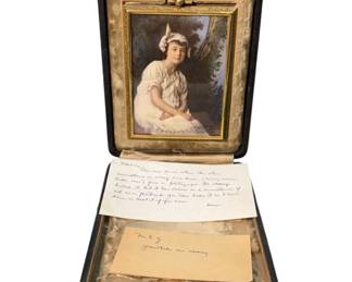 Painted Portrait in Protective Case with Note
