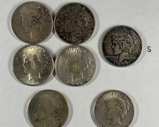 1922, 1923, 1925, 1926 S Silver Peace Dollars  7 Total