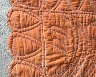 Vintage Brown Satin Peach Velvet Blaket