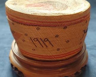 Native American WWI Fine Woven Basket Could be Makah