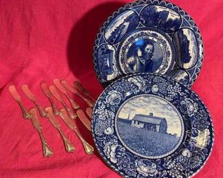 Reed Baron Monogrammed Knives, Transferware