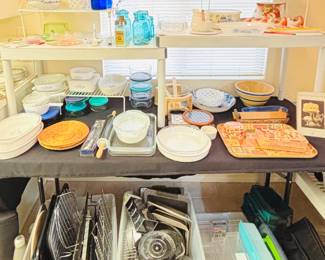 Kitchen Overview - Misc. Pyrex, Corningware