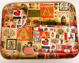 1970's Fiberglass  Apple Tray Set