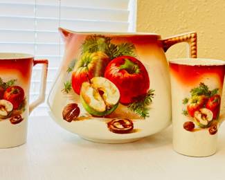 Vintage Pitcher w/Cups Set