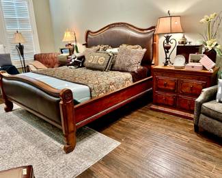 Master Bedroom with Century king bed Tempur-pedic adjustable mattress.