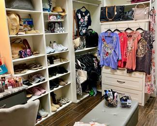 Johnny Was, Free People, etc.  Shoes sizes 8-9 Birkenstock, Ortho Feet, Reef, Rothys, Franco Sarto, New Balance, Under Armour, Brooks, Manolo Blahnik, Crocs.