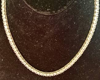 Sterling cz tennis necklace