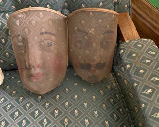 Antique UNIQUE Wire Mesh Odd Fellow masks!  What a rare find.