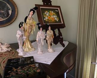 Asian pieces.  The boxes are photo albums.