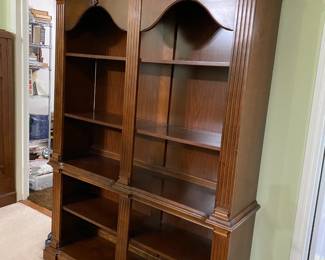 Stunning double book case (ONE PIECE).  7 ft tall!  Bring help to load this one.