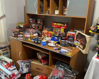 Collectors?  Fire trucks, race cars, tractors, trains, planes and automobiles.
