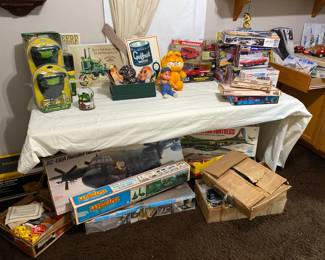 Collectors?  Fire trucks, race cars, tractors, trains, planes and automobiles.